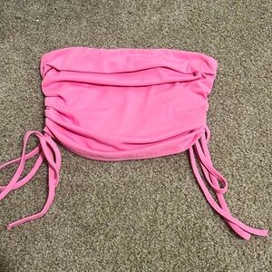 pink off the shoulder tube top